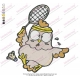 Chicken Playing Tennis Zodiac Animal Embroidery Design